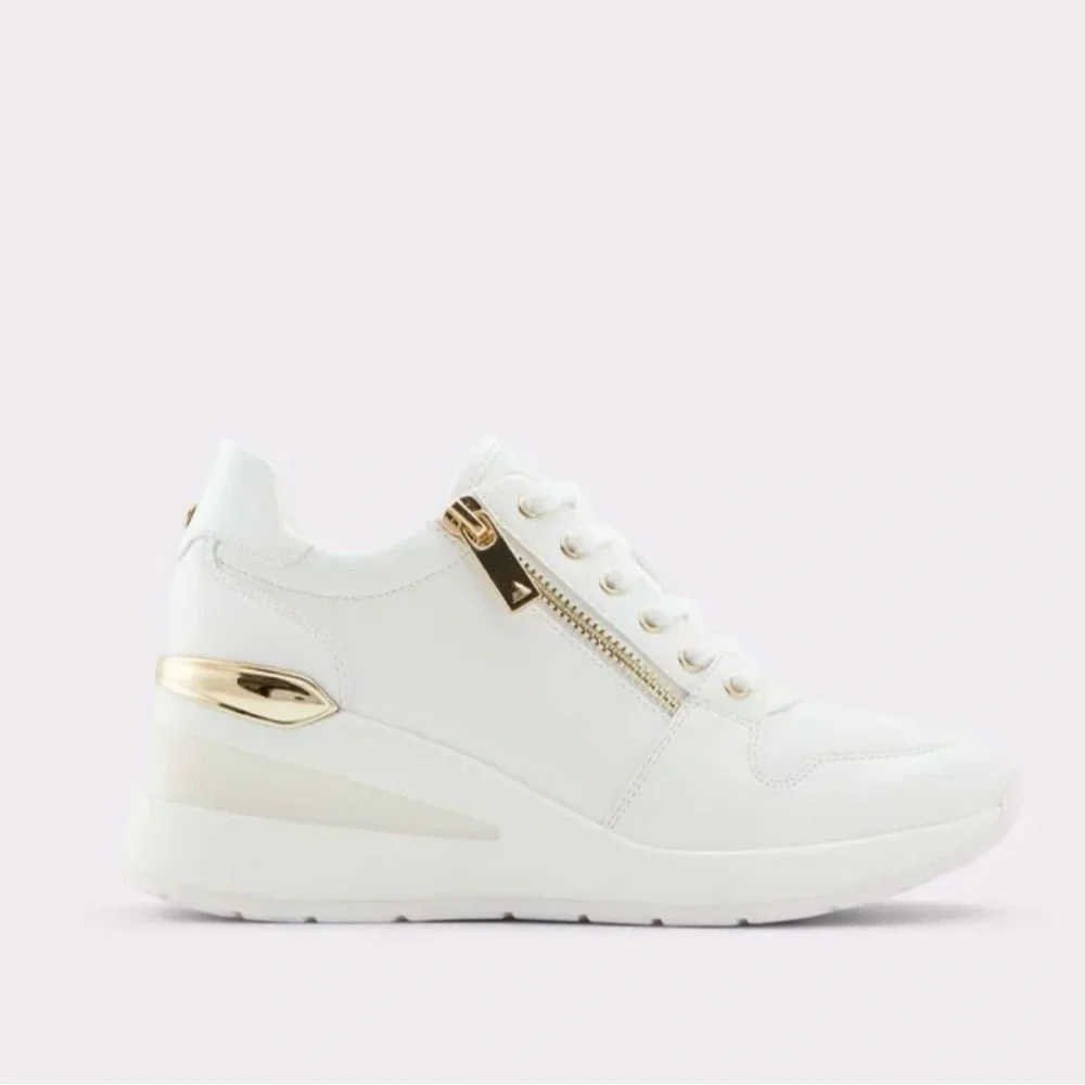 Aldo Adwiwia Women's Trainers
Trainers Wedge Sneakers Gold Outline Zipper Size 9 - Picture 2 of 13